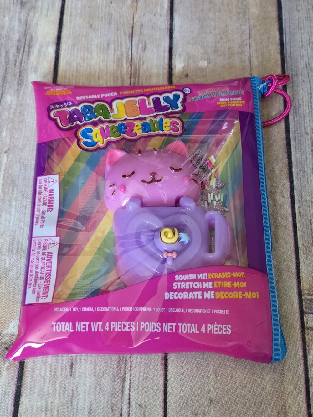 TABAJELLY Squeezables Cute Cat & Teacup Squishy 4pc Set NIP